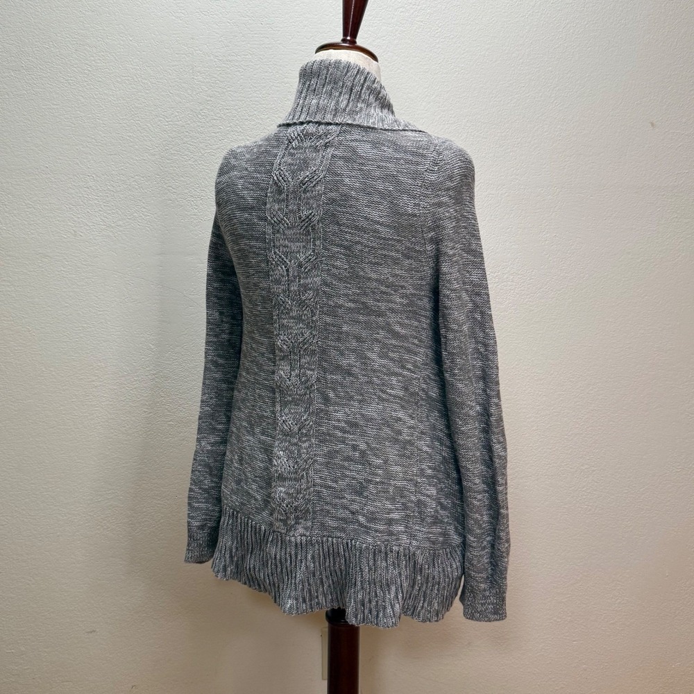 Roxy Boho Surf Open Front Shawl Collar Knit Cardigan Gray Sweater Women M - Picture 13 of 13